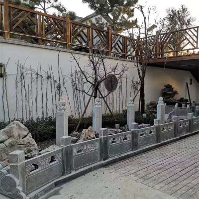 别墅庭院装饰中式花岗岩防护栏板 