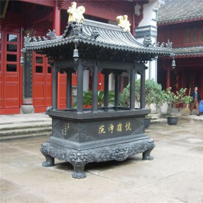 寺庙中式祈福上香铜雕香炉 香炉雕塑厂家宋画中霸气炉子