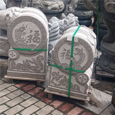 四合院摆放花岗岩雕刻仿古抱鼓石 抱鼓石雕塑门墩文官石材四合院