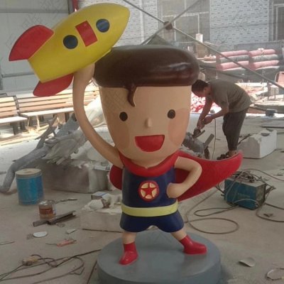 玻璃钢彩绘户外园林景观卡通人物雕塑 