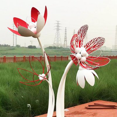 不锈钢金属创意景观花朵雕塑 花朵雕塑厂家加工厂教案素材