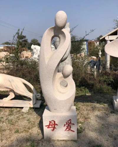 公园摆放花岗岩抽象人物母爱雕塑 