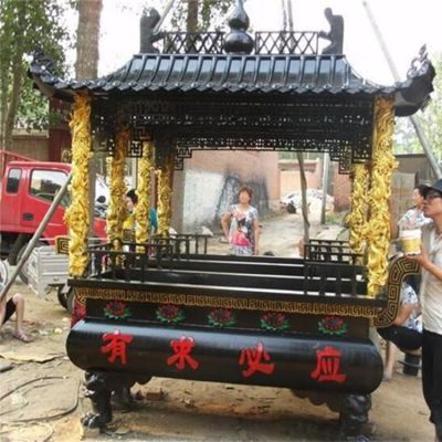 园林景观玻璃钢仿铜景观创意香炉雕塑 香炉雕塑厂家期限亭子坟地