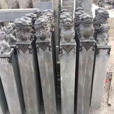 青石石雕神兽景观拴马桩雕塑 拴马桩雕塑图片石狮子貔貅汉白玉