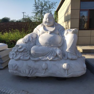 青石雕刻弥勒佛坐像寺院户外供奉摆件 弥勒佛雕塑石雕金蟾特大号阿里