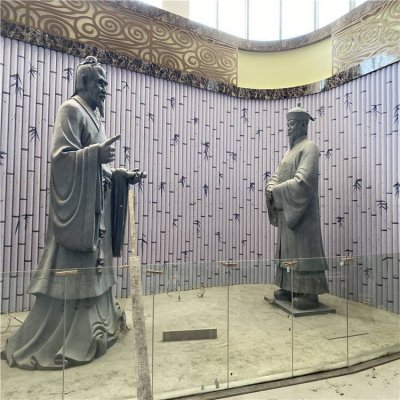 古代人物景观玻璃钢仿铜雕塑 