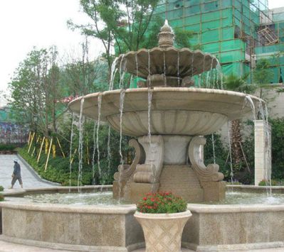 小区园林水池摆放花岗岩大型流水水钵喷泉 水钵雕塑花岗岩古铜管道流水