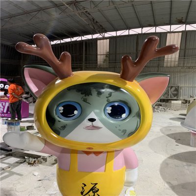 玻璃钢卡通商场饭店美陈摆件 卡通雕塑图片孩子泥雕景点