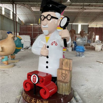 园林户外玻璃钢博士造型人物景观雕塑 人物雕塑不锈钢制造肖像形象