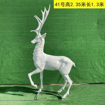 园林户外玻璃钢梅花鹿雕塑 梅花鹿雕塑玻璃钢抽象花鹿园林