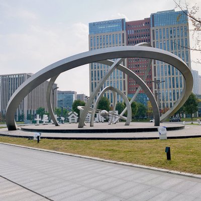 园林户外不锈钢创意景观装饰摆件 景观雕塑假山平台弥勒荷花