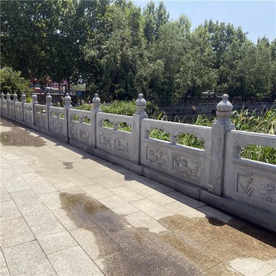 公园池塘青石梅兰竹菊栏板栏杆 梅兰竹菊雕塑栏板花岗岩拟人素材