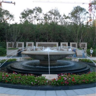 公园园林水池摆放花岗岩流水水钵雕塑 水钵雕塑石雕汉白玉工艺步骤