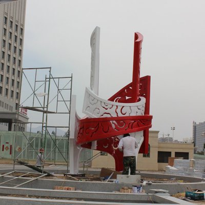 户外广场不锈钢金属创意景观抽象圆鼎雕塑 圆鼎雕塑青铜工程石雕厂价格