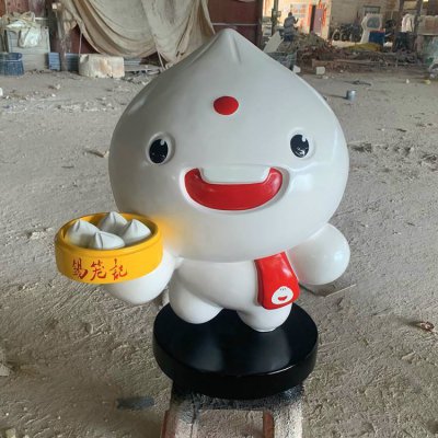 包子店铺玻璃钢卡通包子公仔雕塑 
