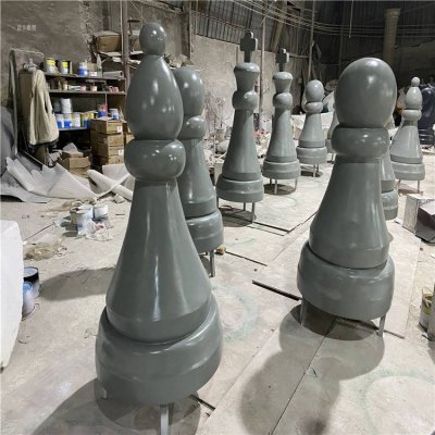 玻璃钢抽象西式跳棋雕塑 