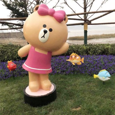 玻璃钢卡通可妮熊雕塑 卡通雕塑大全供应链手工大师