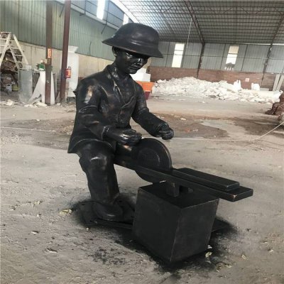 玻璃钢农耕文化主题雕塑仿铜人物雕塑 