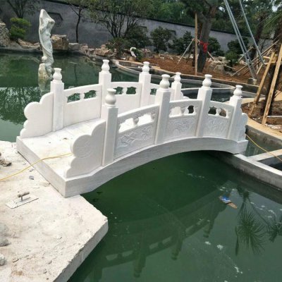 户外河道青石石雕小型汉白玉青石石雕石拱桥雕塑 