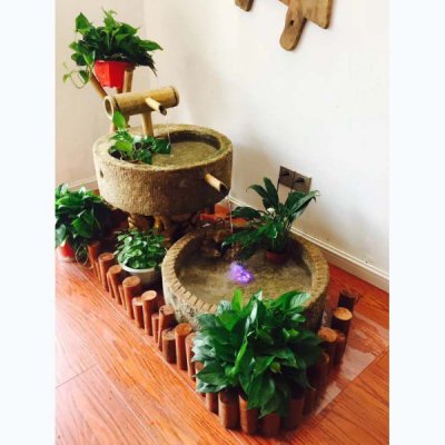 庭院景观流水生财圆形石雕水槽雕塑 