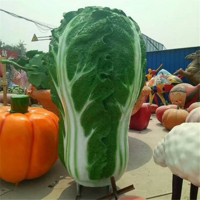 农场园林摆放玻璃钢喷漆白菜雕塑 白菜雕塑大白菜寓意大全肥乡