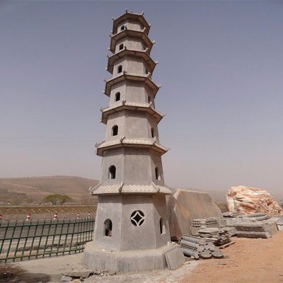青石石雕寺庙景观多层祈福景观佛塔雕塑 佛塔雕塑寺庙故事大象门口