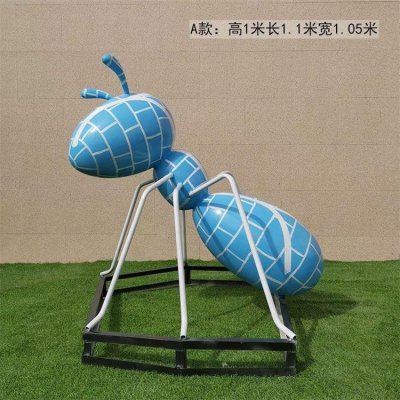 户外园林摆放玻璃钢彩绘蚂蚁美陈小品 蚂蚁雕塑彩绘庄园作品价钱