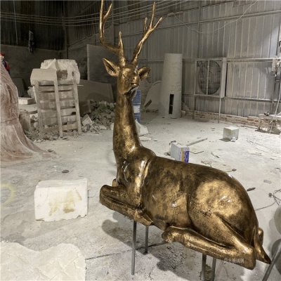 动物园景区大型玻璃钢小鹿雕塑 小鹿雕塑铜雕秋千自行车地点