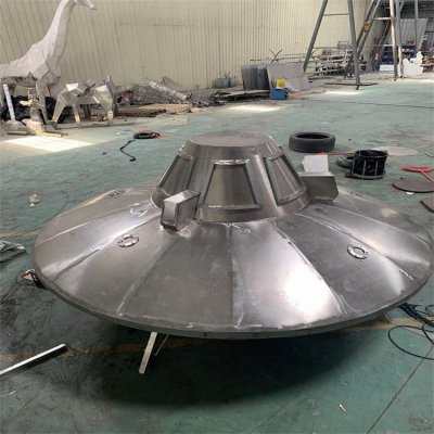 飞碟返回舱不锈钢雕塑航空基地园林景观航空文化摆件 文化雕塑公司元素插画价钱