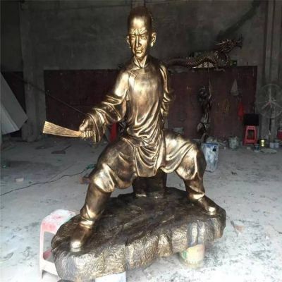 景区园林摆放仿铜玻璃钢功夫人物雕塑 功夫雕塑功夫茶小子文化李小龙
