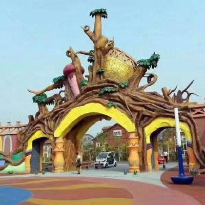 景点游乐园摆放玻璃钢树脂门头拱门雕塑 拱门雕塑欧美简历广场城镇