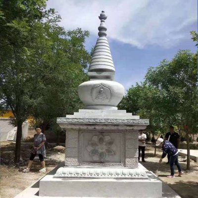 寺庙宗教大理石石雕浮雕舍利塔 