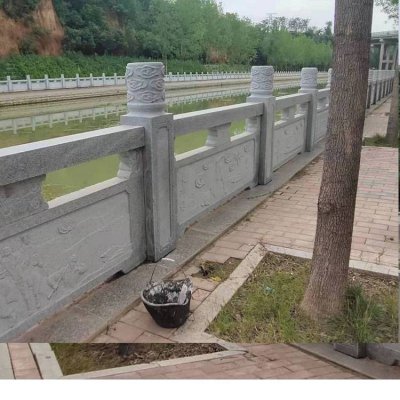 河道大理石花岗岩浮雕防护栏杆升旗台围栏 