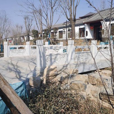 户外景区大理石石雕河道围栏雕塑 