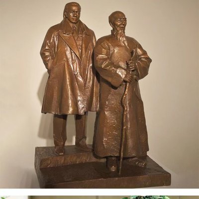纯铜铸造历史人物塑像 
