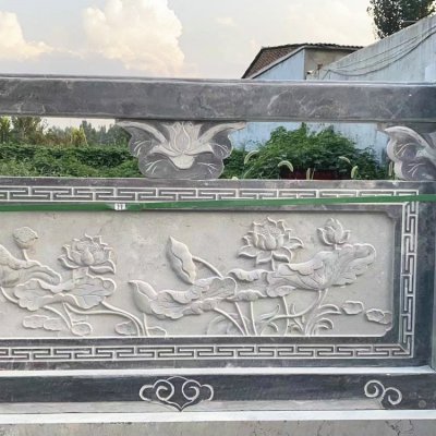 园林建筑仿古花岗岩浮雕石栏杆雕塑 