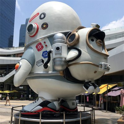 城市广场玻璃钢创意太空企鹅雕塑 企鹅雕塑卡通小区斯加的铸铜