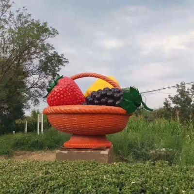 园林景观玻璃钢仿真水果果篮雕塑 水果雕塑供应商山草龙胆草招聘网