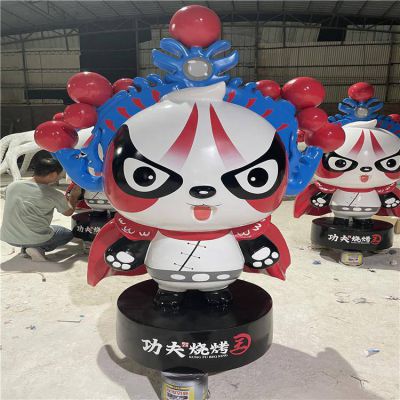 创意烧烤店铺玻璃钢美陈戏曲景观卡通人物雕塑 