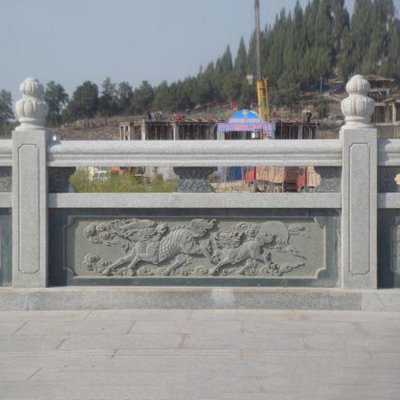 青石石雕浮雕麒麟景观栏杆栏板雕塑 