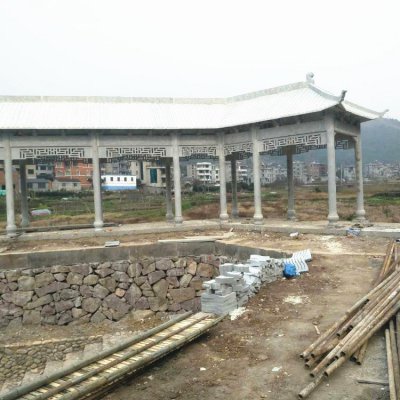 青石石雕中式景观长廊雕塑 长廊雕塑石雕基地党建景观