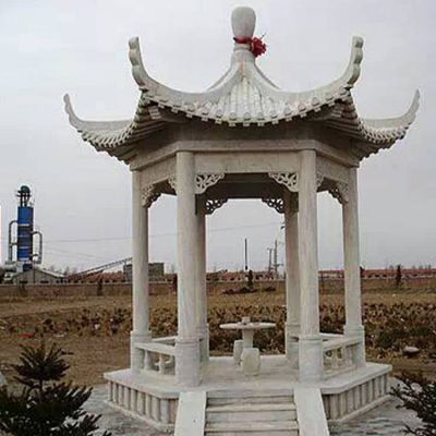 青石石雕中式古建筑凉亭雕塑 