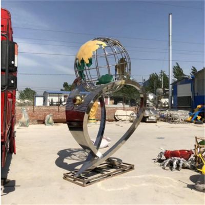 户外园林不锈钢创意镂空地球仪雕塑 地球仪雕塑不锈钢克里姆西瓜做法