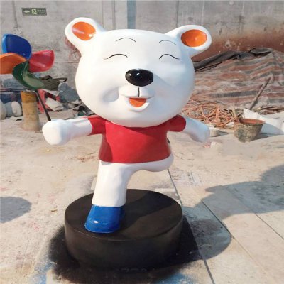 园林户外玻璃钢卡通动物熊雕塑 