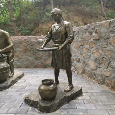 玻璃钢仿铜制药文化雕塑景区户外摆放制作中药人物小品 