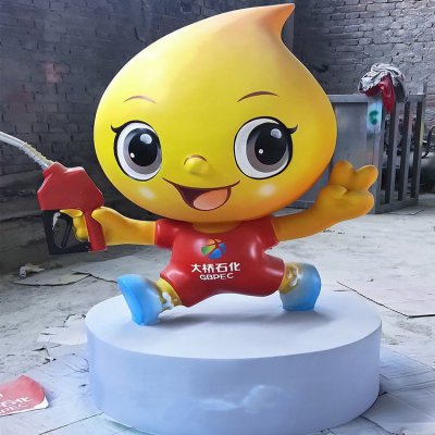 加油站创意玻璃钢卡通加油公仔雕塑 