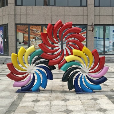 城市广场摆放彩绘不锈钢烟花景观雕塑 景观雕塑石雕黄蜡工厂素材