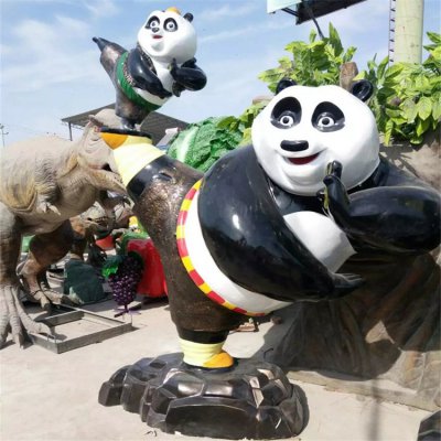 园林户外玻璃钢卡通电影动物功夫熊猫雕塑 功夫熊猫雕塑熊猫卡通玻璃钢门口