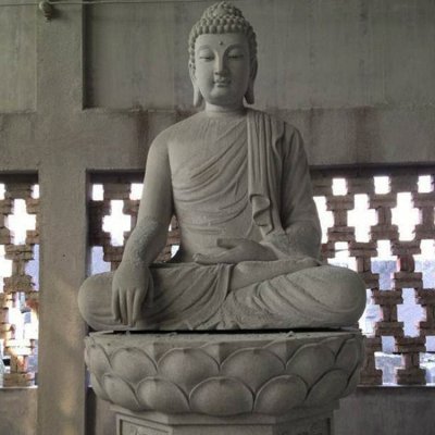 青石雕刻释迦牟尼佛像景区园林户外雕塑 