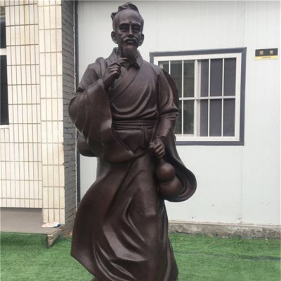 玻璃钢仿铜户外园林景观人物雕塑 